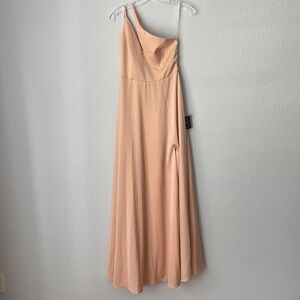 Lulus NWT Blush One Shoulder Maxi Gown